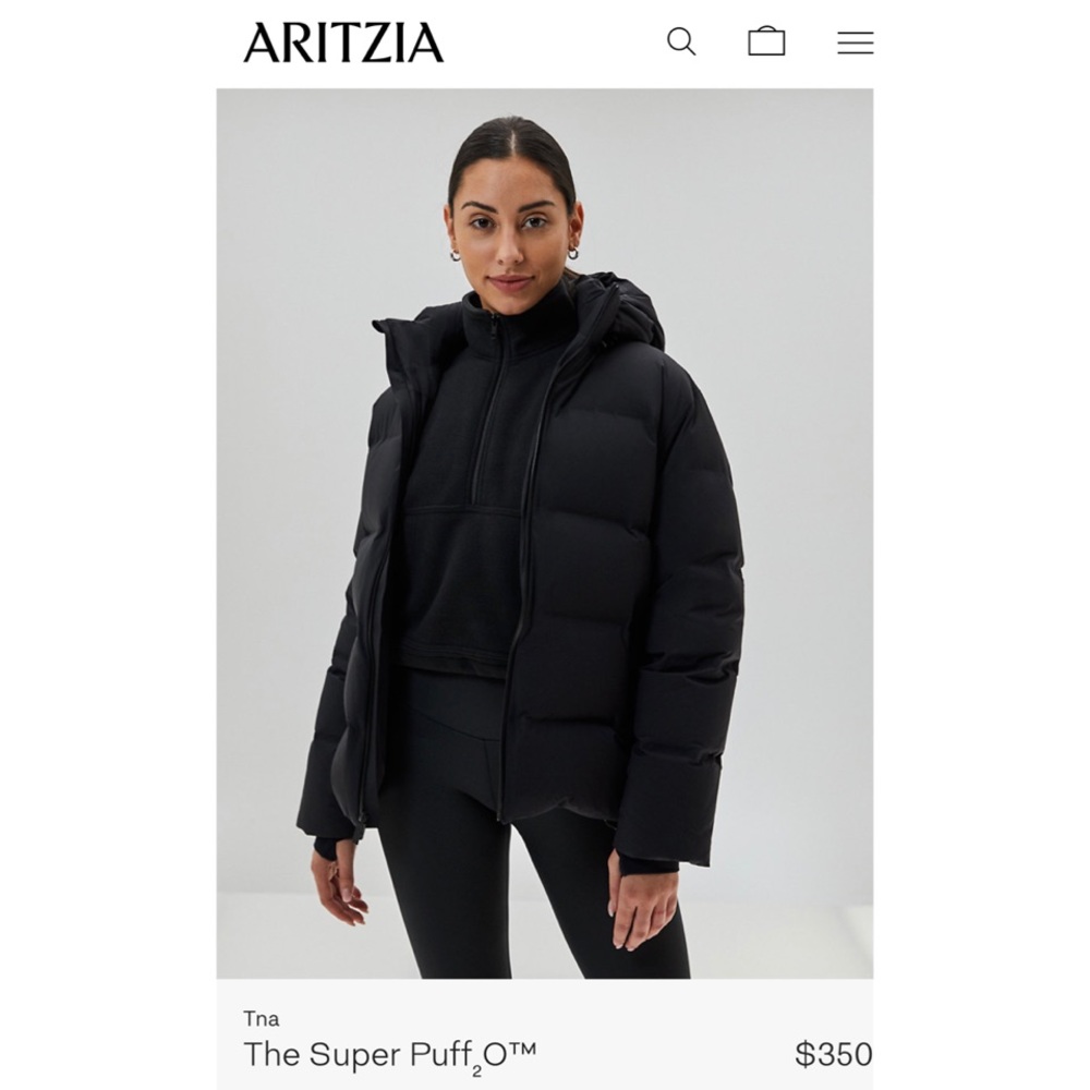 Aritzia Rainstop Jacket 
The Super Puff₂O™ size “xs” in popular Black color!!